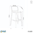 Banqueta Alta Com Encosto 104 Cm Lia Preto/caramelo