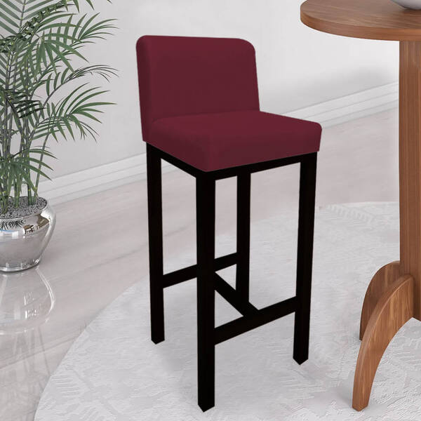 Banqueta Alta Com Encosto Aila Cozinha Balcão Bistrô Base Mad