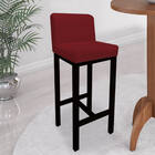 Banqueta Alta Com Encosto Aila Cozinha Balcão Bistrô Base Mad