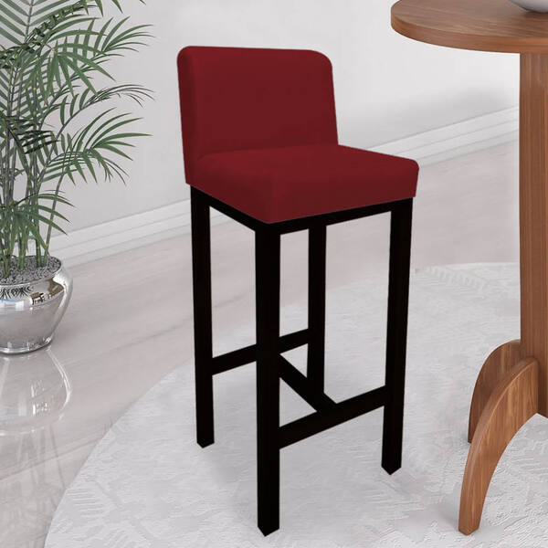 Banqueta Alta Com Encosto Aila Cozinha Balcão Bistrô Base Mad