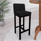 Banqueta Alta Com Encosto Aila Cozinha Balcão Bistrô Base Mad