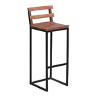 Banqueta Alta Com Encosto Anatômico Ferro E Madeira Demolição