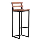 Banqueta Alta Com Encosto Anatômico Ferro E Madeira Demolição