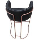 Banqueta Alta Com Encosto Betina Base Cobre Corano Preto - Ca