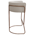 Banqueta Alta Com Encosto Betina Base Cobre Poliéster Off Whi