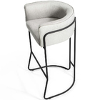 Banqueta Alta Com Encosto Betina Base Viscolinho Off White