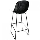 Banqueta Alta Com Encosto E Apoio Para Os Pés Leme Preto