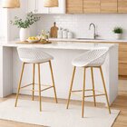 Banqueta Alta Com Encosto E Apoio Para Pés Clarice Nude