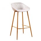 Banqueta Alta Com Encosto E Apoio Para Pés Clarice Nude