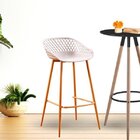 Banqueta Alta Com Encosto E Apoio Para Pés Clarice Nude