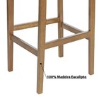 Banqueta Alta Com Encosto Em Eucalipto Iris Castanho Claro