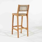 Banqueta Alta Com Encosto Em Madeira Stain Jatobá E Corda Are