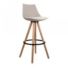 Banqueta Alta Com Encosto Em Polipropileno Lorena Nude