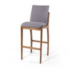 Banqueta Alta Com Encosto Estofada Em Madeira Maciça Garbo Ci