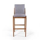 Banqueta Alta Com Encosto Estofada Em Madeira Maciça Garbo Ci