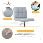 Banqueta Alta Com Encosto Estofado Para Cozinha Balcão Bancad