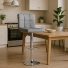 Banqueta Alta Com Encosto Estofado Para Cozinha Balcão Bancad