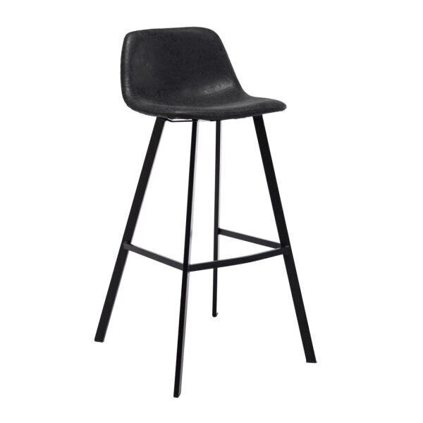 Banqueta Alta Com Encosto Fixo Bagé Preto