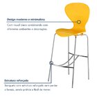 Banqueta Alta Com Encosto Flash  Amarelo