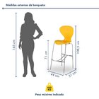 Banqueta Alta Com Encosto Flash  Amarelo