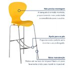 Banqueta Alta Com Encosto Flash  Amarelo