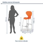 Banqueta Alta Com Encosto Flash  Laranja