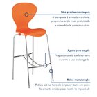 Banqueta Alta Com Encosto Flash  Laranja