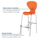 Banqueta Alta Com Encosto Flash  Laranja