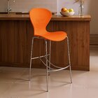 Banqueta Alta Com Encosto Flash  Laranja