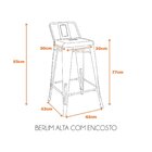 Banqueta Alta Com Encosto Industrial Em Aço Tolix Espresso Mó