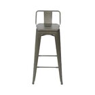 Banqueta Alta Com Encosto Industrial Em Aço Tolix Espresso Mó