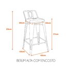 Banqueta Alta Com Encosto Industrial Em Aço Tolix Espresso Mó