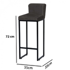 Banqueta Alta Com Encosto Lucca Industrial Cozinha Balcão Bis