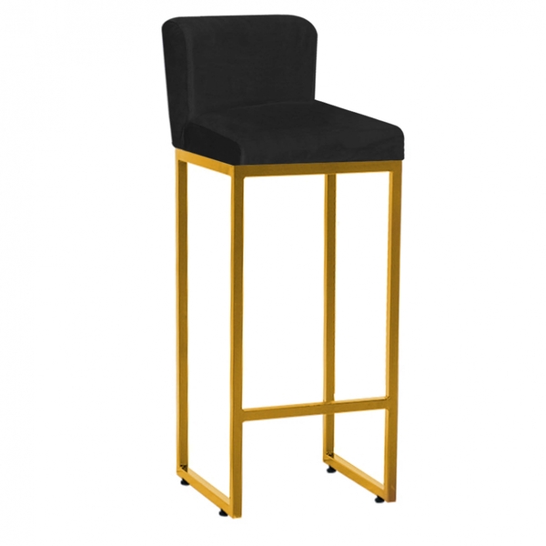 Banqueta Alta Com Encosto Lucca Industrial Cozinha Balcão Bis