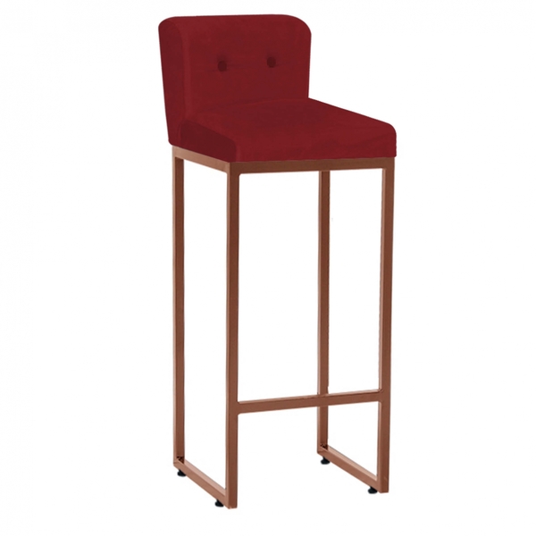 Banqueta Alta Com Encosto Lucca Industrial Cozinha Balcão Fer