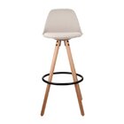 Banqueta Alta Com Encosto Luísa  Nude