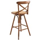 Banqueta Alta Com Encosto Madeira Maciça Katrina  Bétula