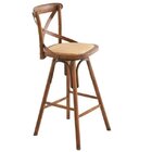 Banqueta Alta Com Encosto Madeira Maciça Katrina  Bétula