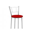 Banqueta Alta Com Encosto Maior 92 Cm Cromado - Marcheli Crom