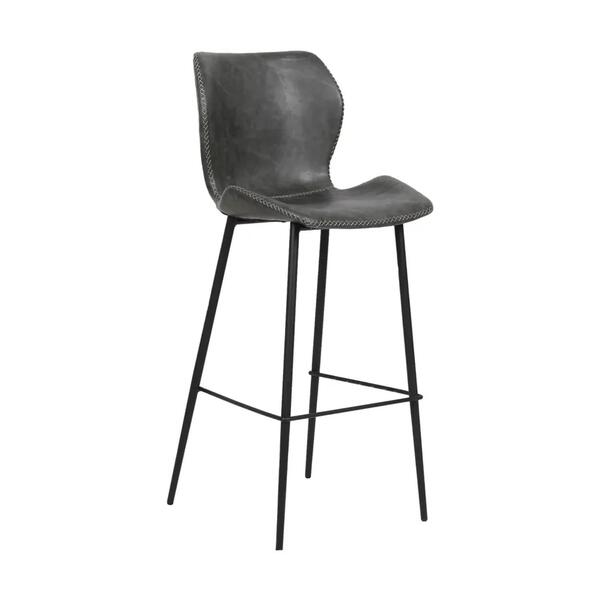 Banqueta Alta Com Encosto Para Bancada Cozinha Pés Aço Penha