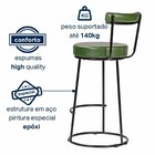 Banqueta Alta Com Encosto Para Cozinha Miami  Preto/verde