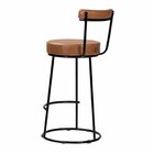 Banqueta Alta Com Encosto Para Cozinha Miami Marrom E Preto