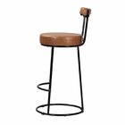 Banqueta Alta Com Encosto Para Cozinha Miami Marrom E Preto