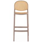 Banqueta Alta Com Encosto Roma Em Polipropileno - Marrom Claro