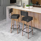 Banqueta Alta Cozinha 70cm Encosto Pé Madeira Kit 2 Barcelona