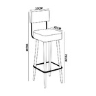 Banqueta Alta Cozinha 70cm Encosto Pé Madeira Kit 4 Barcelona