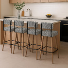 Banqueta Alta Cozinha 70cm Encosto Pé Madeira Kit 4 Barcelona