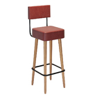 Banqueta Alta Cozinha 70cm Encosto Pé Madeira Kit 6 Barcelona