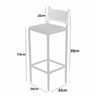 Banqueta Alta Cozinha Balcão Ratan Industrial Assento Estofad