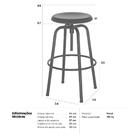 Banqueta Alta Cozinha Giratória Flint Industrial Loft Aço